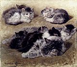Henriette Ronner-Knip A Study Of Cats painting